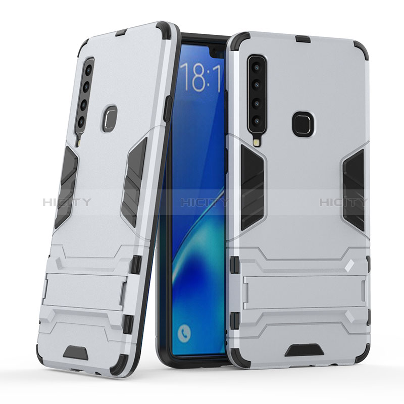 Funda Bumper Silicona y Plastico Mate Carcasa con Soporte T03 para Samsung Galaxy A9 Star Pro