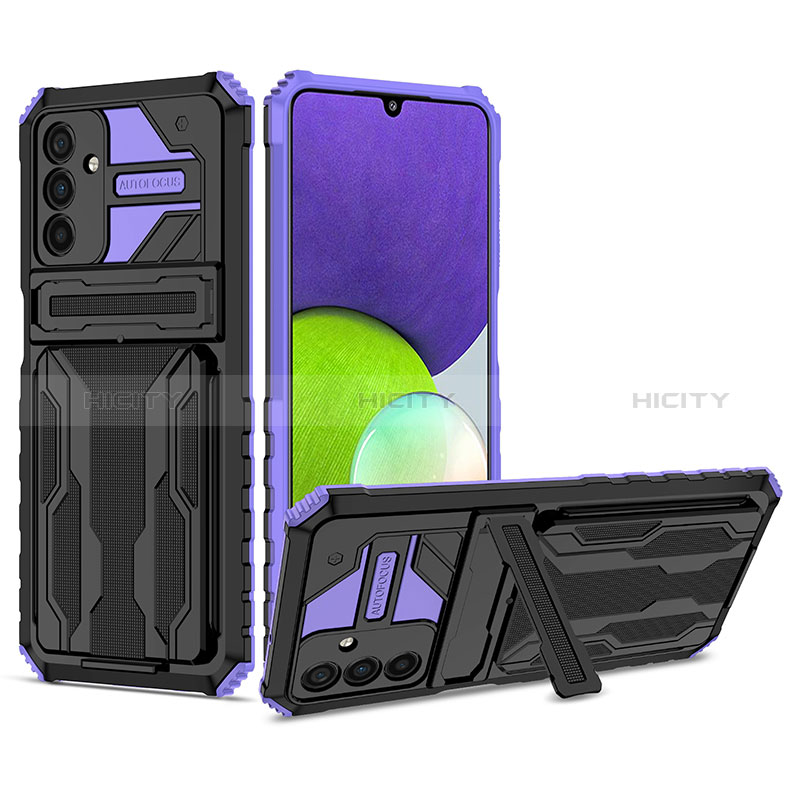 Funda Bumper Silicona y Plastico Mate Carcasa con Soporte YF1 para Samsung Galaxy A04s