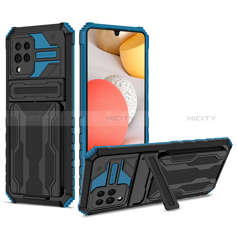 Funda Bumper Silicona y Plastico Mate Carcasa con Soporte YF1 para Samsung Galaxy A42 5G