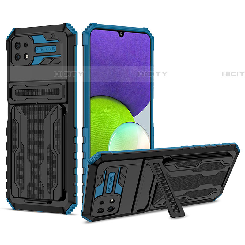 Funda Bumper Silicona y Plastico Mate Carcasa con Soporte YF1 para Samsung Galaxy F42 5G