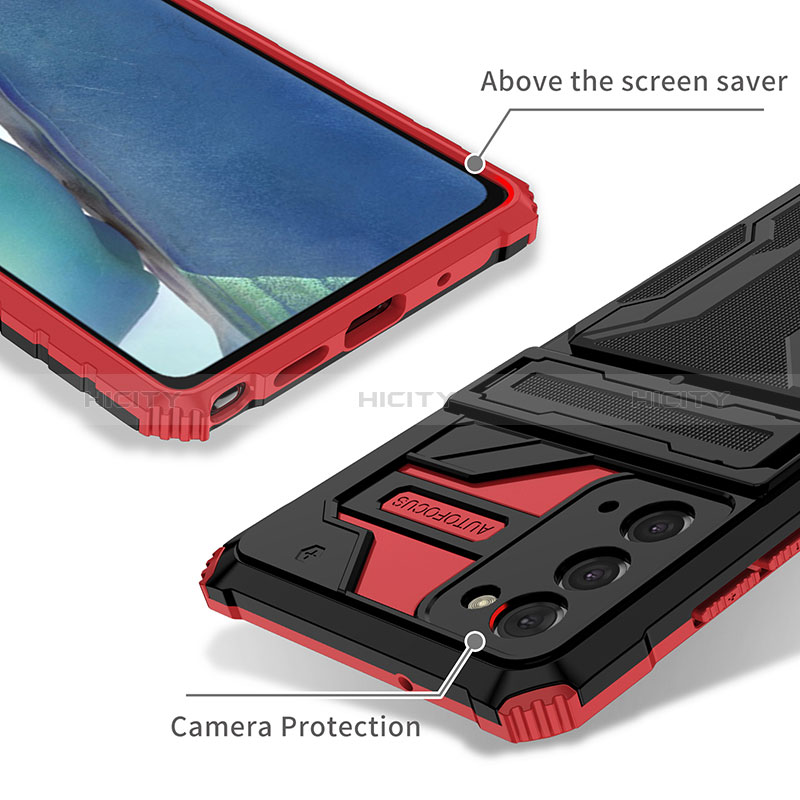 Funda Bumper Silicona y Plastico Mate Carcasa con Soporte YF1 para Samsung Galaxy Note 20 5G