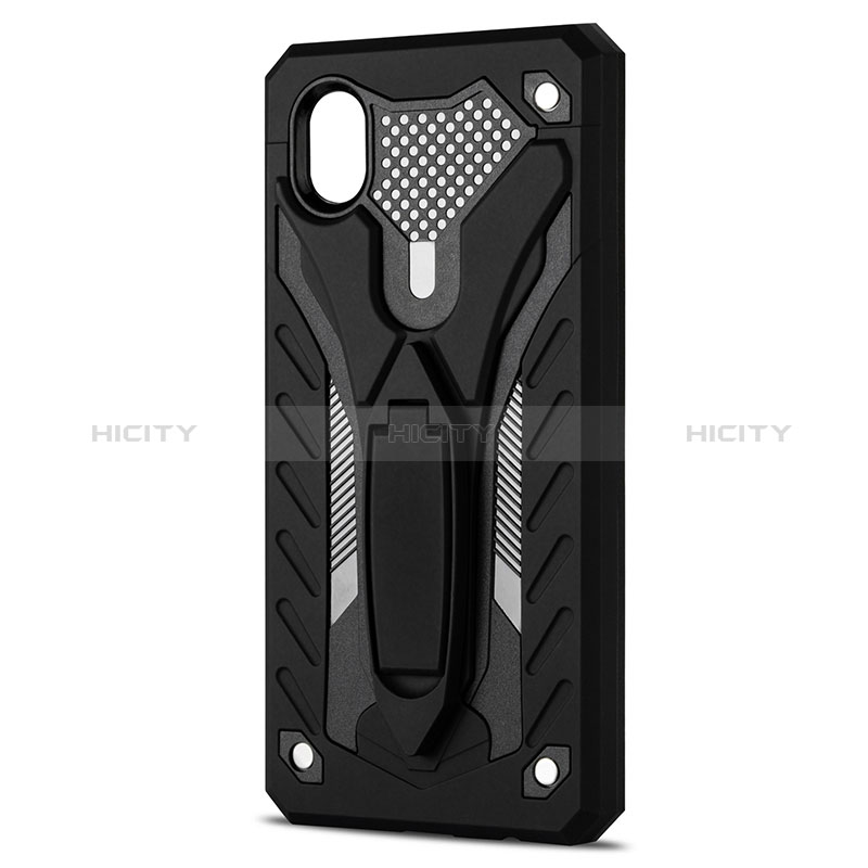 Funda Bumper Silicona y Plastico Mate Carcasa con Soporte YF2 para Samsung Galaxy M01 Core