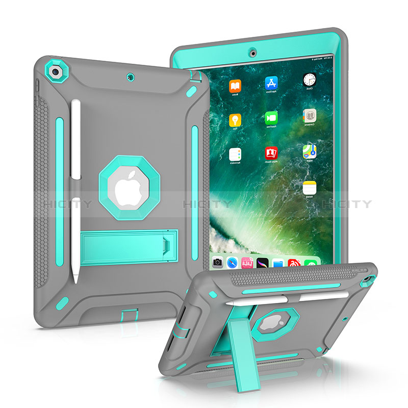 Funda Bumper Silicona y Plastico Mate Carcasa con Soporte YJ1 para Apple iPad 10.2 (2019)