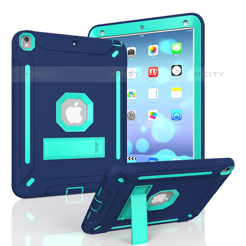 Funda Bumper Silicona y Plastico Mate Carcasa con Soporte YJ1 para Apple iPad Air 3 Azul
