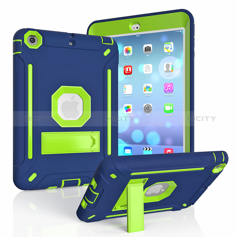 Funda Bumper Silicona y Plastico Mate Carcasa con Soporte YJ1 para Apple iPad Mini
