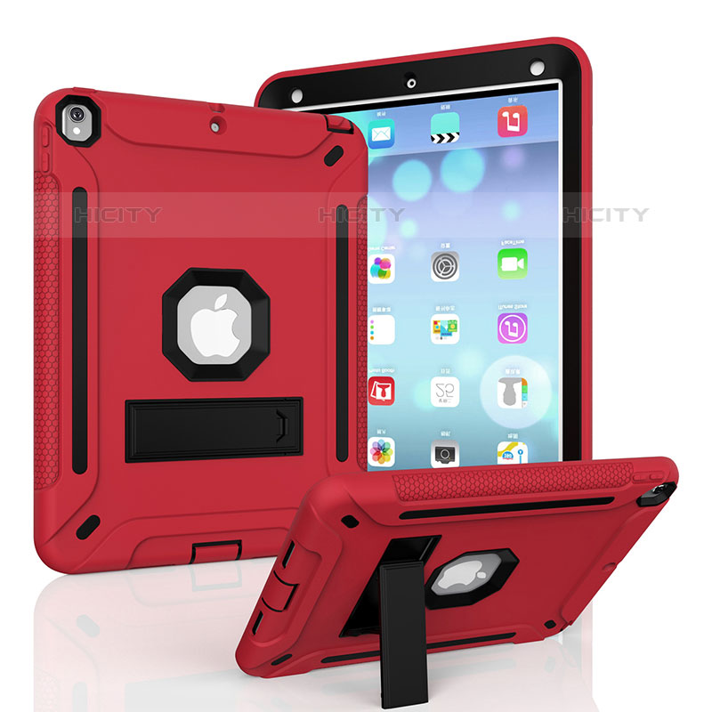 Funda Bumper Silicona y Plastico Mate Carcasa con Soporte YJ2 para Apple iPad Air 3 Rojo