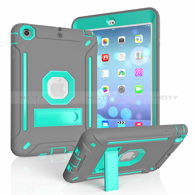 Funda Bumper Silicona y Plastico Mate Carcasa con Soporte YJ2 para Apple iPad Mini