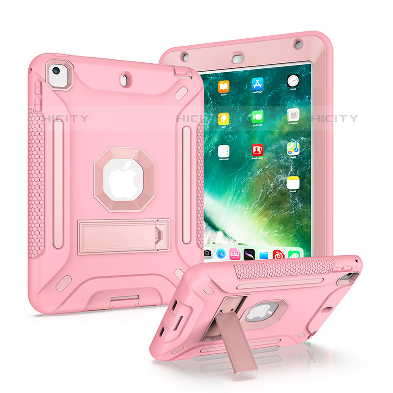 Funda Bumper Silicona y Plastico Mate Carcasa con Soporte YJ2 para Apple iPad Mini 5 (2019) Rosa