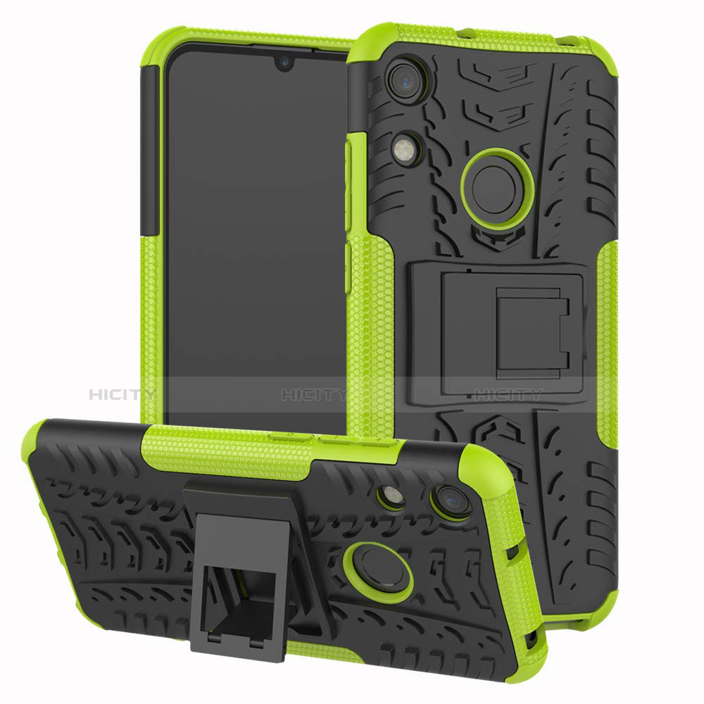 Funda Bumper Silicona y Plastico Mate Carcasa con Soporte Z01 para Huawei Honor 8A Verde