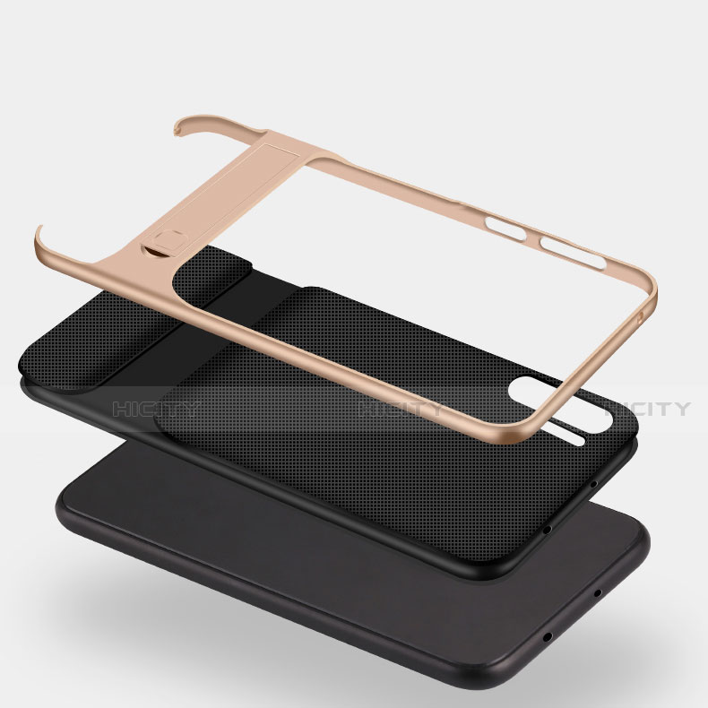 Funda Bumper Silicona y Plastico Mate Carcasa con Soporte Z01 para Huawei P30 Pro