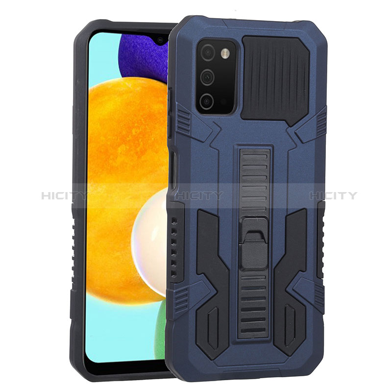 Funda Bumper Silicona y Plastico Mate Carcasa con Soporte ZJ1 para Samsung Galaxy A02s