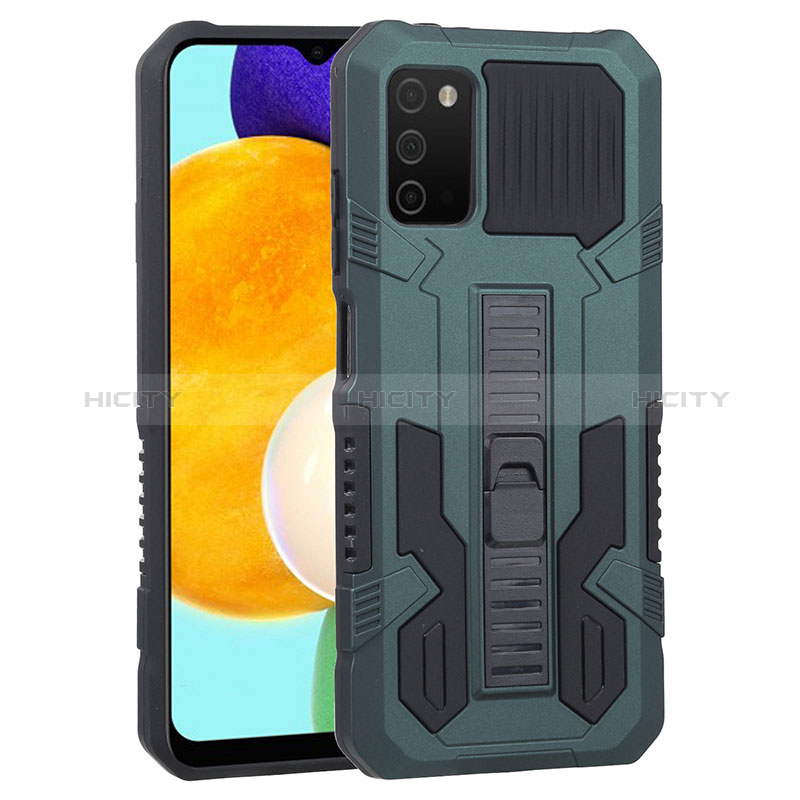 Funda Bumper Silicona y Plastico Mate Carcasa con Soporte ZJ1 para Samsung Galaxy A02s