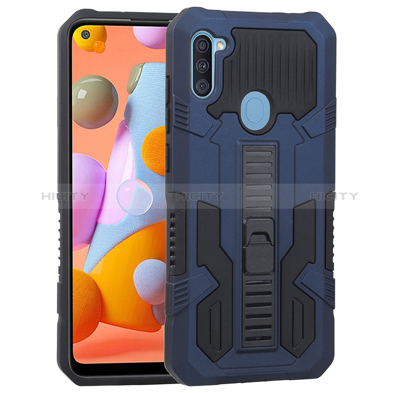 Funda Bumper Silicona y Plastico Mate Carcasa con Soporte ZJ1 para Samsung Galaxy A11