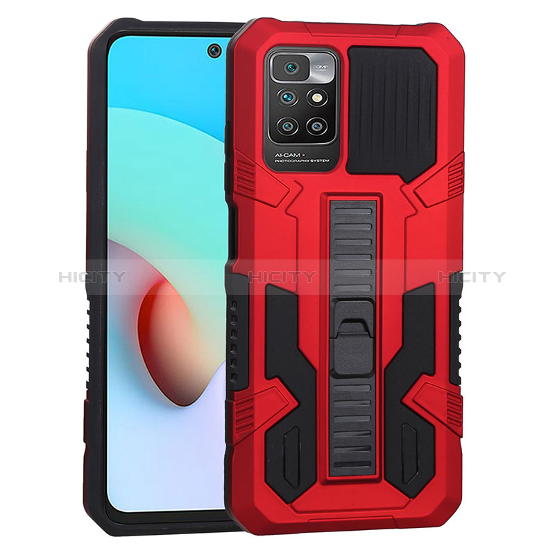 Funda Bumper Silicona y Plastico Mate Carcasa con Soporte ZJ1 para Xiaomi Redmi 10 4G