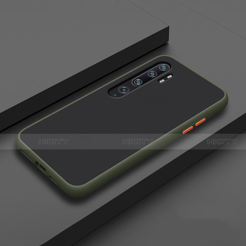 Funda Bumper Silicona y Plastico Mate Carcasa D01 para Xiaomi Mi Note 10 Cian