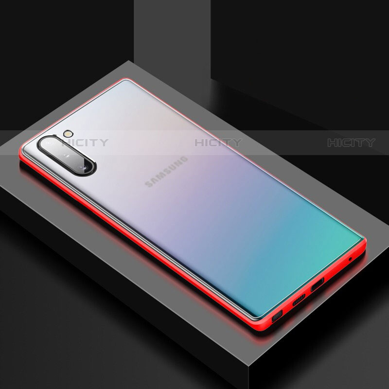Funda Bumper Silicona y Plastico Mate Carcasa G01 para Samsung Galaxy Note 10 5G Rojo