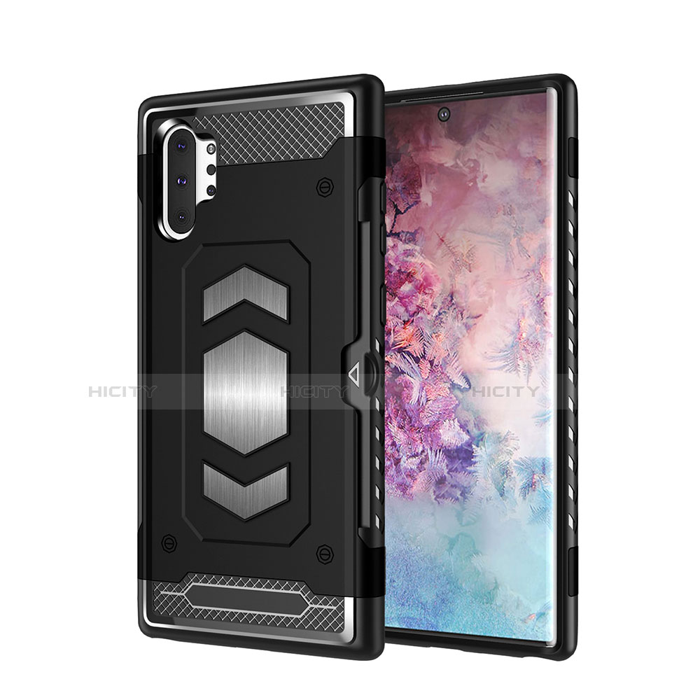 Funda Bumper Silicona y Plastico Mate Carcasa Magnetico para Samsung Galaxy Note 10 Plus Negro