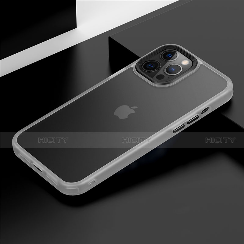 Funda Bumper Silicona y Plastico Mate Carcasa N01 para Apple iPhone 12 Pro Blanco