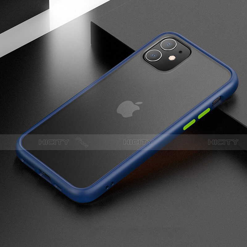 Funda Bumper Silicona y Plastico Mate Carcasa para Apple iPhone 11 Azul