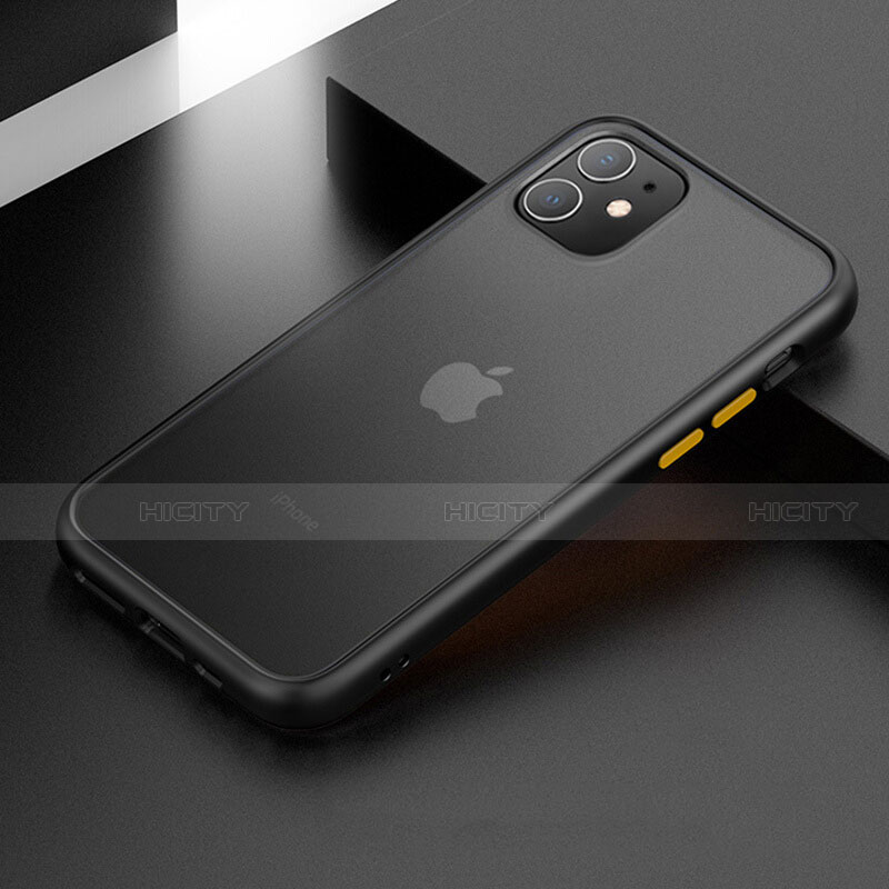 Funda Bumper Silicona y Plastico Mate Carcasa para Apple iPhone 11 Negro