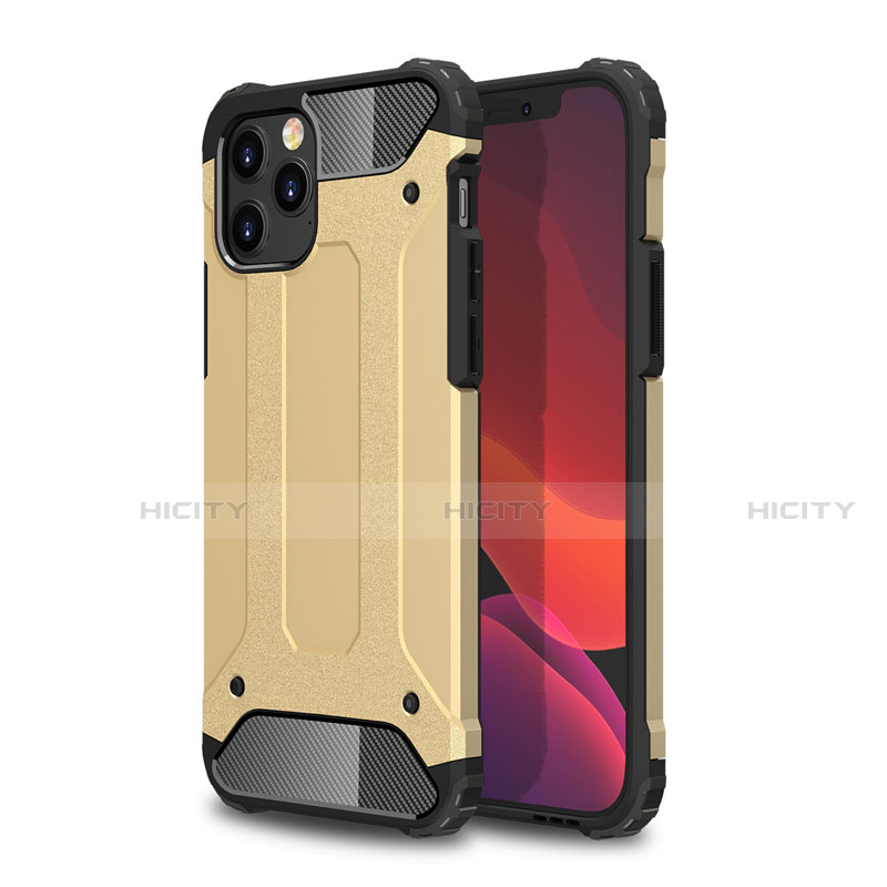 Funda Bumper Silicona y Plastico Mate Carcasa para Apple iPhone 12 Max Oro