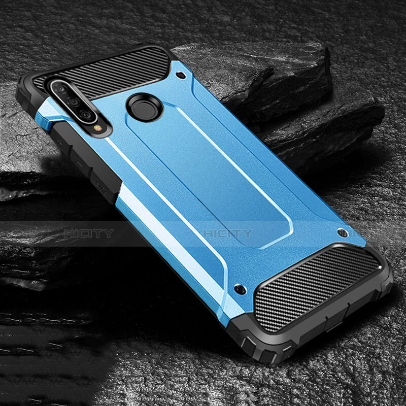 Funda Bumper Silicona y Plastico Mate Carcasa para Huawei P30 Lite Azul