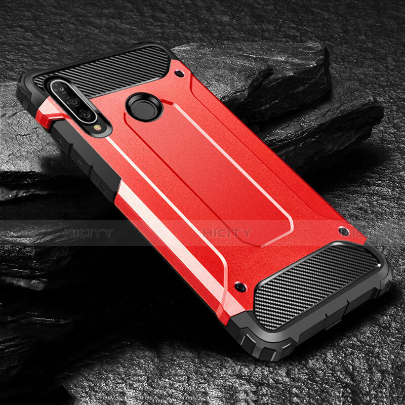 Funda Bumper Silicona y Plastico Mate Carcasa para Huawei P30 Lite Rojo