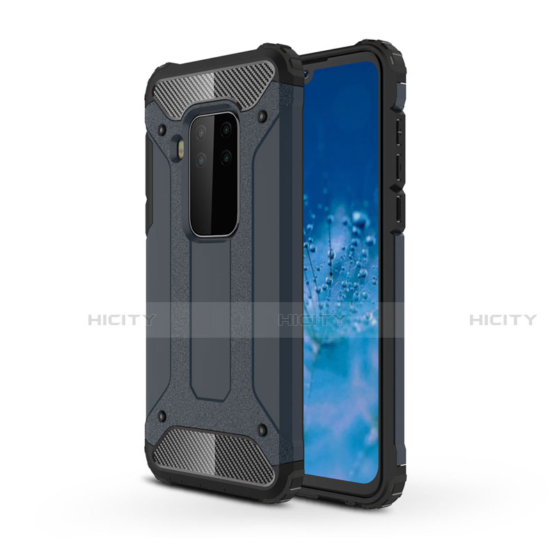 Funda Bumper Silicona y Plastico Mate Carcasa para Motorola Moto One Zoom Azul Real