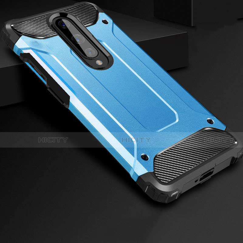 Funda Bumper Silicona y Plastico Mate Carcasa para OnePlus 8 Azul