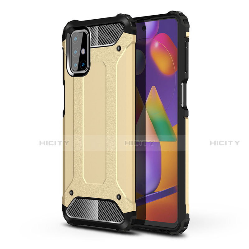 Funda Bumper Silicona y Plastico Mate Carcasa para Samsung Galaxy M31s Oro