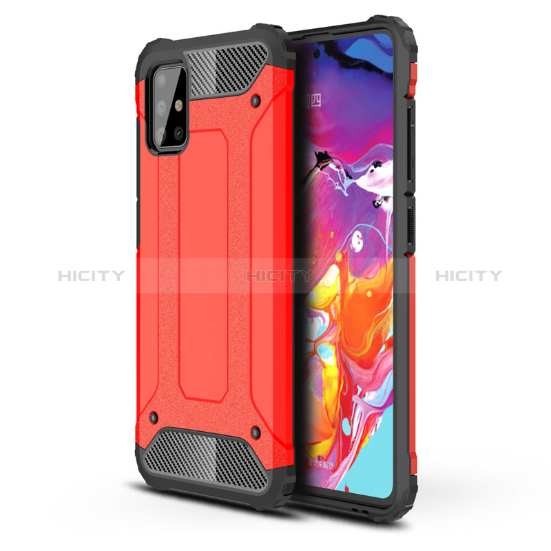 Funda Bumper Silicona y Plastico Mate Carcasa para Samsung Galaxy M40S Rojo