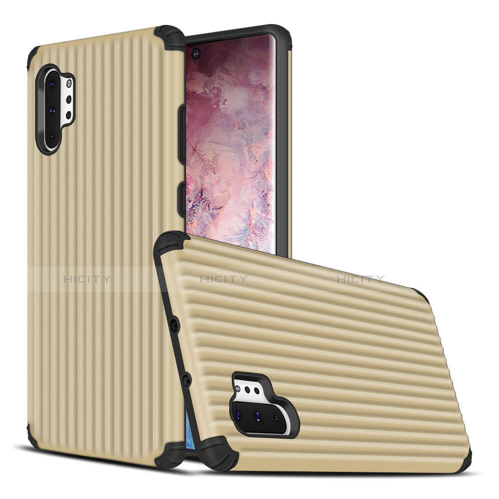 Funda Bumper Silicona y Plastico Mate Carcasa para Samsung Galaxy Note 10 Plus 5G Oro