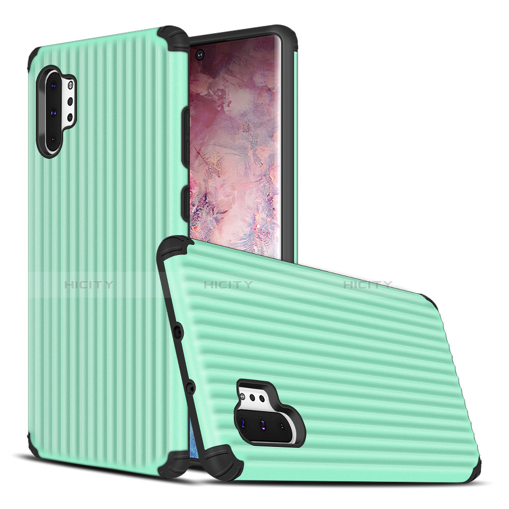 Funda Bumper Silicona y Plastico Mate Carcasa para Samsung Galaxy Note 10 Plus Verde