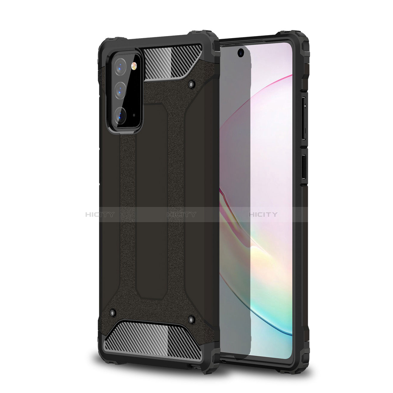 Funda Bumper Silicona y Plastico Mate Carcasa para Samsung Galaxy Note 20 Plus 5G Negro