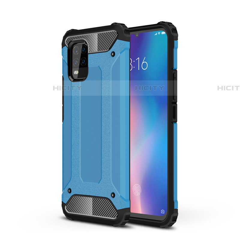 Funda Bumper Silicona y Plastico Mate Carcasa para Xiaomi Mi 10 Lite Azul Cielo