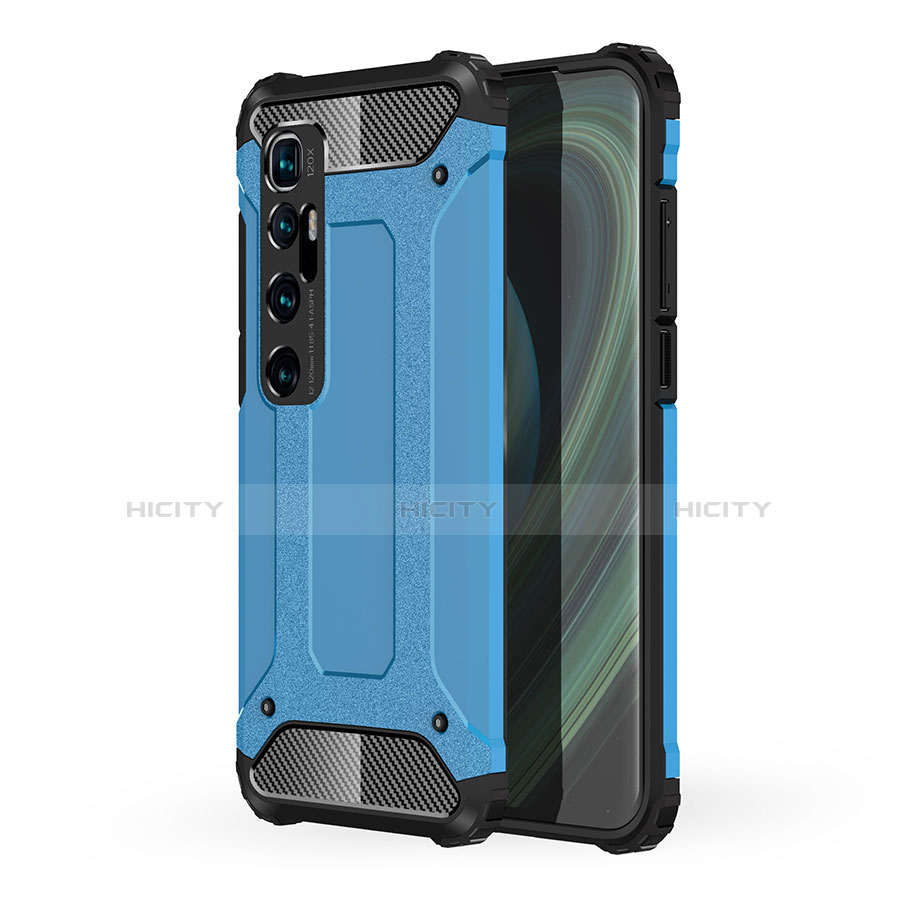 Funda Bumper Silicona y Plastico Mate Carcasa para Xiaomi Mi 10 Ultra Azul Cielo