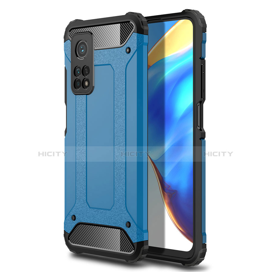 Funda Bumper Silicona y Plastico Mate Carcasa para Xiaomi Mi 10T 5G Azul Cielo