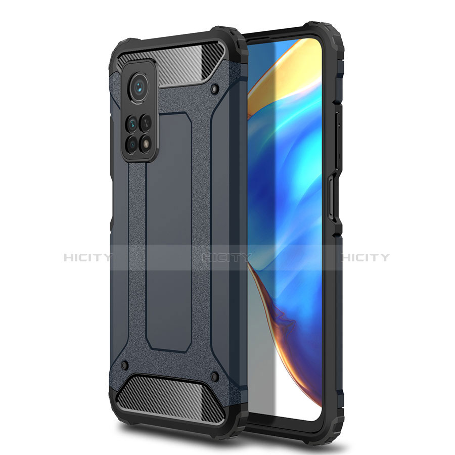 Funda Bumper Silicona y Plastico Mate Carcasa para Xiaomi Mi 10T 5G Azul Real