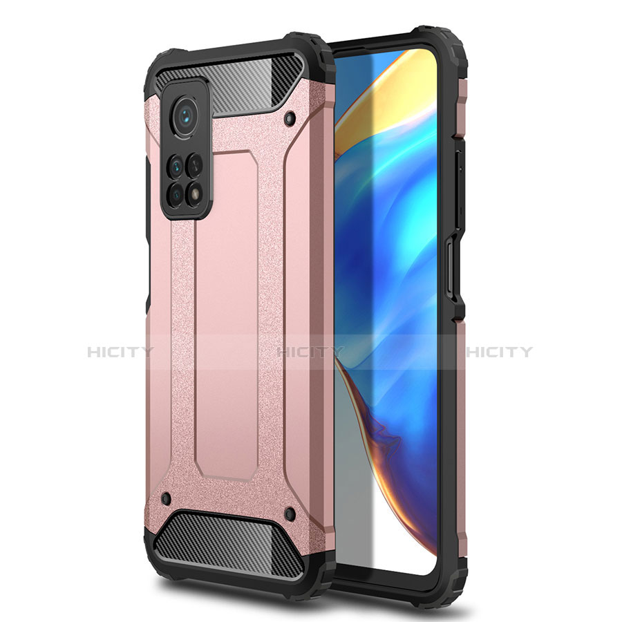 Funda Bumper Silicona y Plastico Mate Carcasa para Xiaomi Mi 10T Pro 5G Oro Rosa