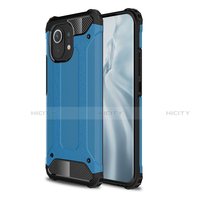 Funda Bumper Silicona y Plastico Mate Carcasa para Xiaomi Mi 11 5G Azul Cielo