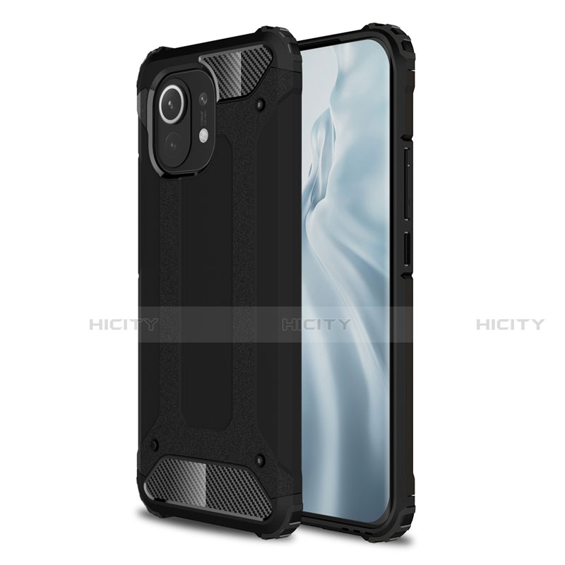 Funda Bumper Silicona y Plastico Mate Carcasa para Xiaomi Mi 11 5G Negro