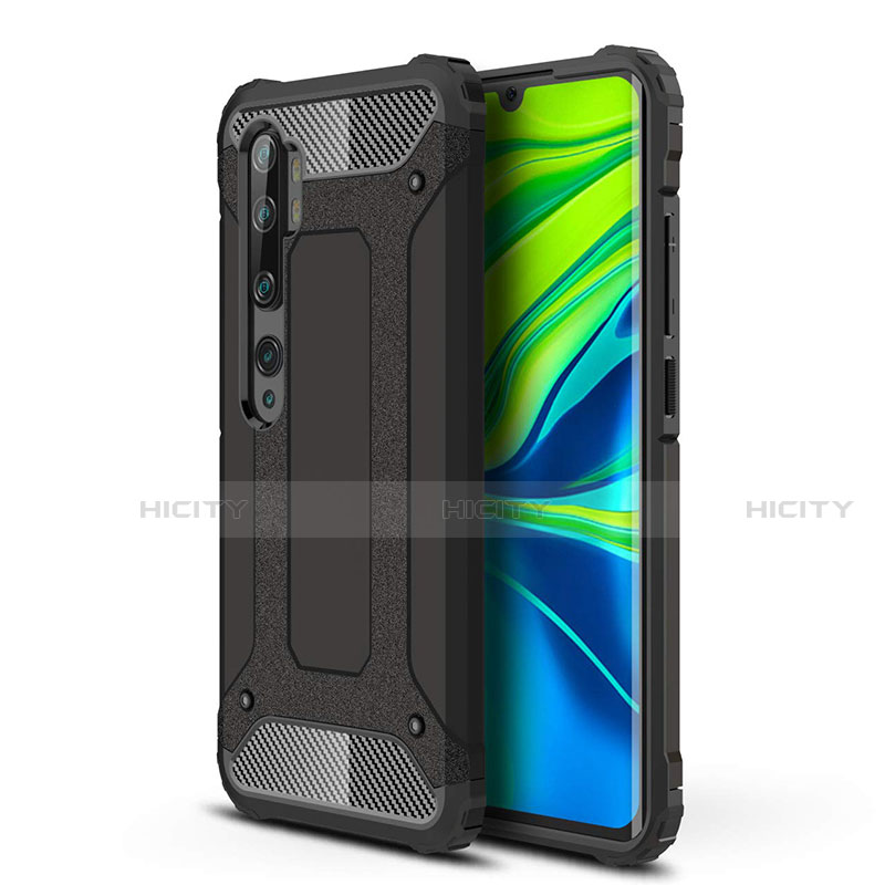 Funda Bumper Silicona y Plastico Mate Carcasa para Xiaomi Mi Note 10 Negro