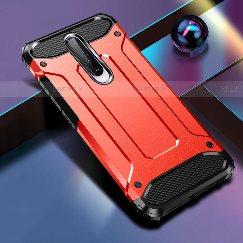 Funda Bumper Silicona y Plastico Mate Carcasa para Xiaomi Redmi K30 4G Rojo