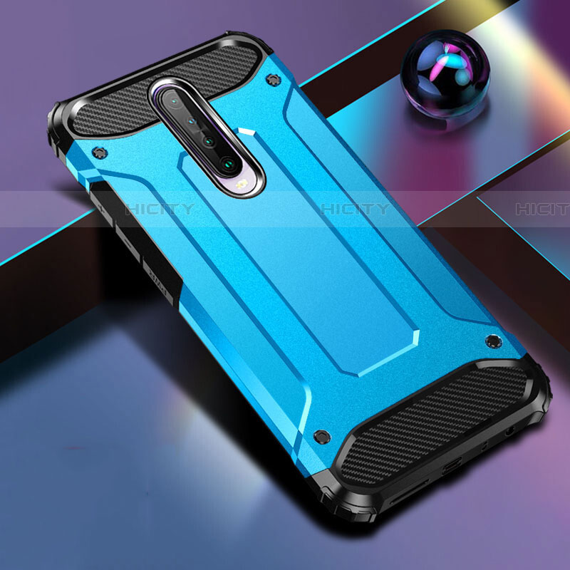 Funda Bumper Silicona y Plastico Mate Carcasa para Xiaomi Redmi K30 5G Azul Cielo