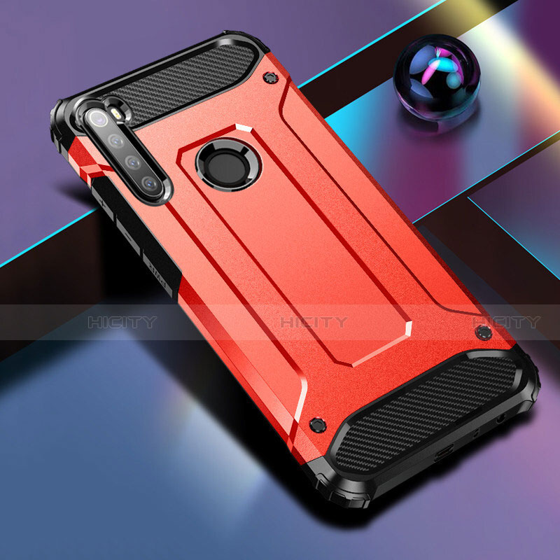 Funda Bumper Silicona y Plastico Mate Carcasa para Xiaomi Redmi Note 8 Rojo