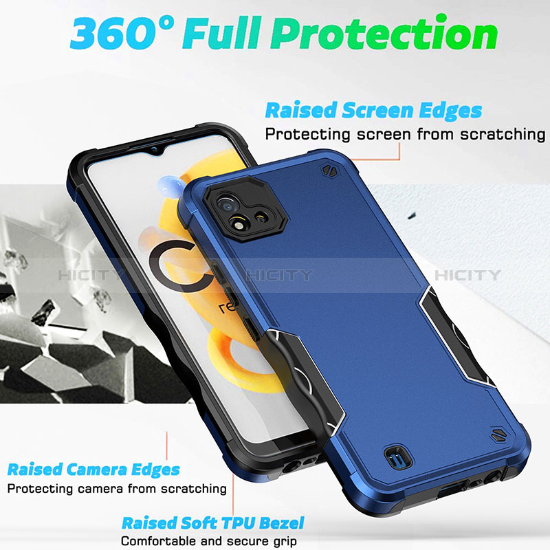 Funda Bumper Silicona y Plastico Mate Carcasa QW1 para Realme C20A