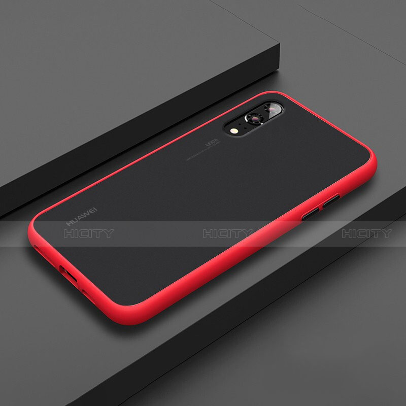 Funda Bumper Silicona y Plastico Mate Carcasa R01 para Huawei P20 Rojo