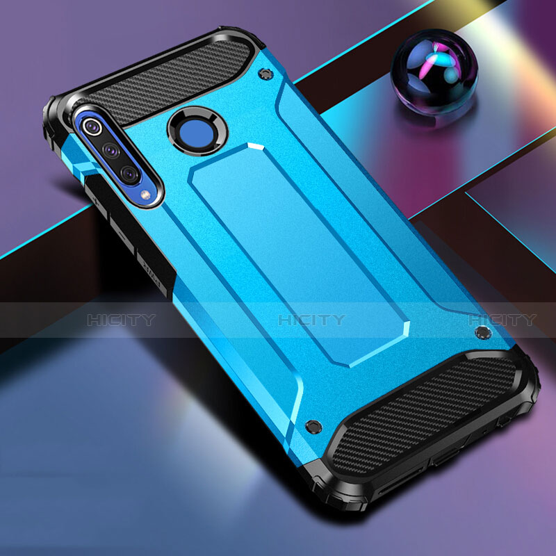 Funda Bumper Silicona y Plastico Mate Carcasa R01 para Huawei P30 Lite New Edition Azul Cielo