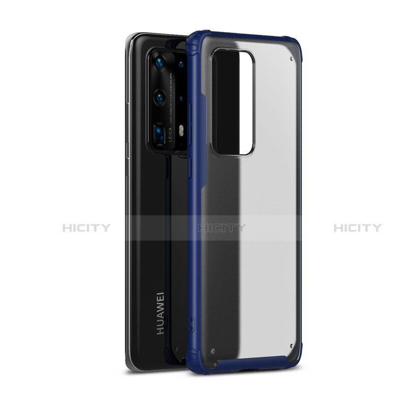 Funda Bumper Silicona y Plastico Mate Carcasa R01 para Huawei P40 Pro+ Plus Azul