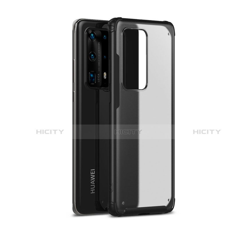 Funda Bumper Silicona y Plastico Mate Carcasa R01 para Huawei P40 Pro+ Plus Negro